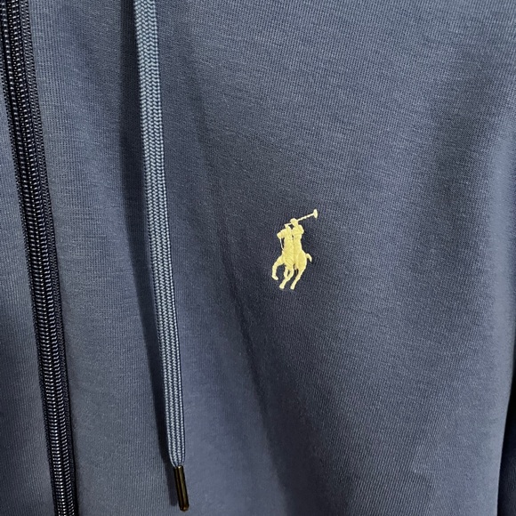 Mens Ralph Lauren Polo Full Zip Hoodie, Blue, Size Medium - Picture 4 of 4